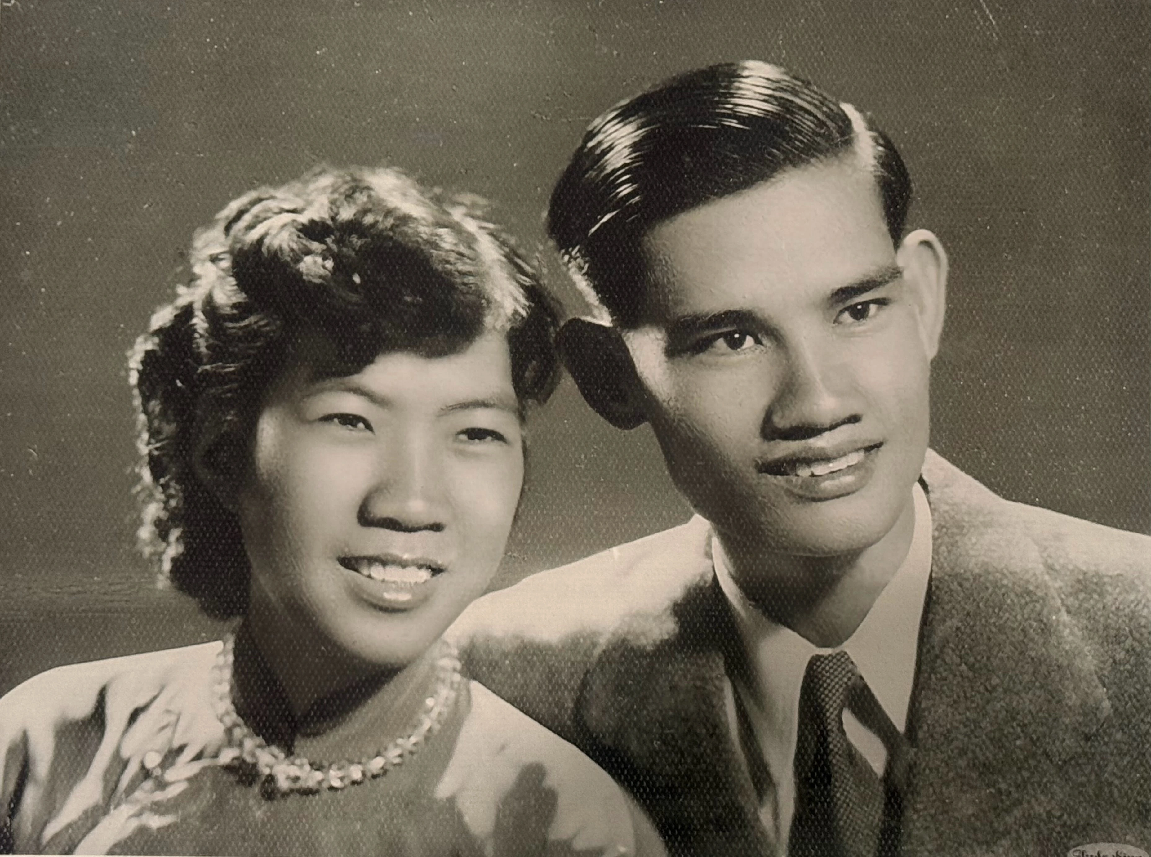 A young Đặng Văn Phi and Lê Thị Chất together.